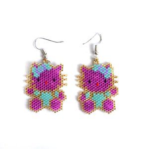 Boucles d'oreilles Huichol de microchaquira | Huichol