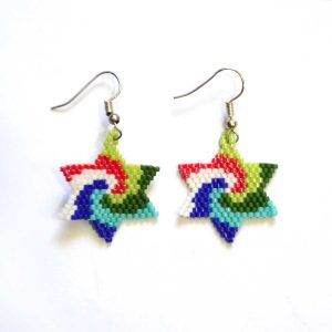 Huichol-Ohrringe aus Mikrochaquira | Huichol