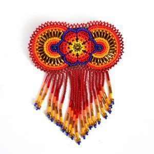 Broche de cheveux Huichol