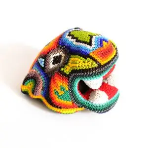 Tête de jaguar : Huichol Art