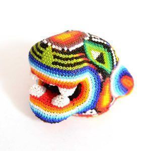 Tête de jaguar : Huichol Art