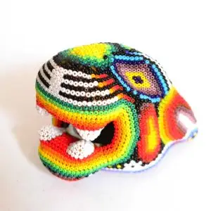 Tête de jaguar : Huichol Art
