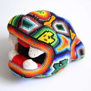 Tête de jaguar : Huichol Art