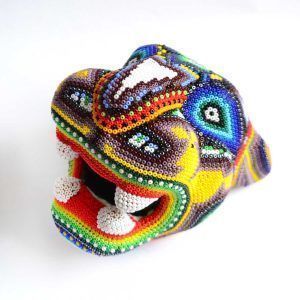 Tête de jaguar : Huichol Art