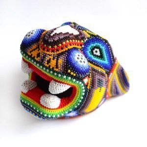 Tête de jaguar : Huichol Art