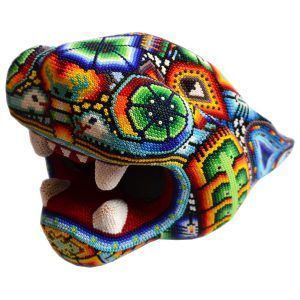 Tête de jaguar : Huichol Art