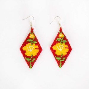 Boucles d'oreilles Huichol de microchaquira | Huichol