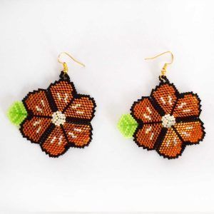 Boucles d'oreilles Huichol de microchaquira | Huichol