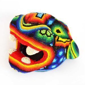 Tête de jaguar : Huichol Art