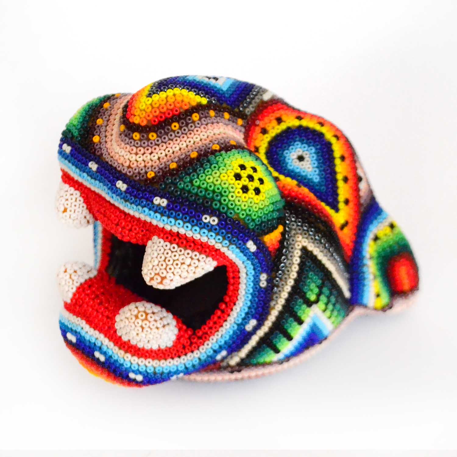Head of jaguar : Huichol Art