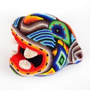 Tête de jaguar : Huichol Art