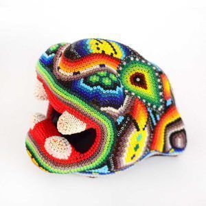 Kopf eines Jaguars : Huichol Kunst