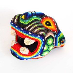 Tête de jaguar : Huichol Art