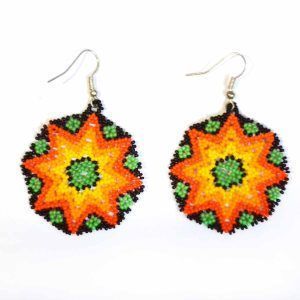 Boucles d'oreilles Huichol de microchaquira | Huichol