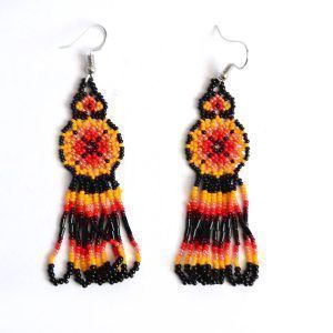 Boucles d'oreilles Huichol de microchaquira | Huichol