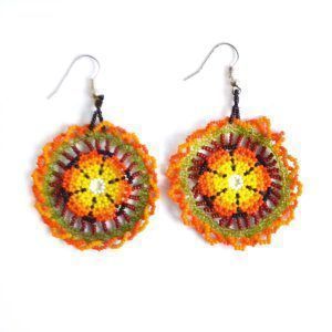 Boucles d'oreilles Huichol de microchaquira | Huichol