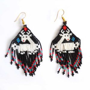 Boucles d'oreilles Huichol de microchaquira | Huichol