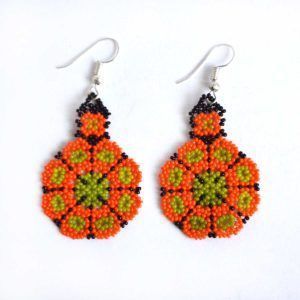 Boucles d'oreilles Huichol de microchaquira | Huichol
