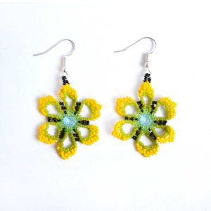 Boucles d'oreilles Huichol de microchaquira | Huichol