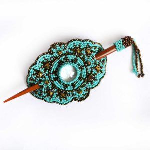 Broche de cabelo Huichol