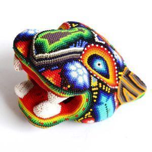Tête de jaguar : Huichol Art