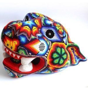 Tête de jaguar : Huichol Art