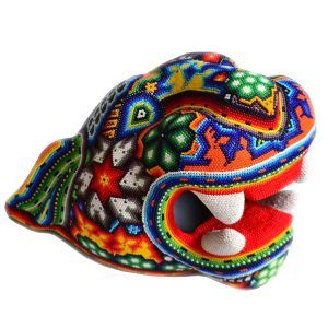 Tête de jaguar : Huichol Art