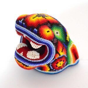 Art Huichol tête de jaguar