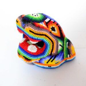 Art Huichol tête de jaguar