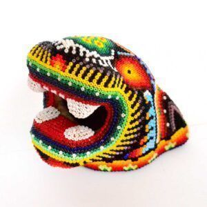 Art Huichol tête de jaguar