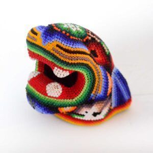 Art Huichol tête de jaguar