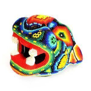 Tête de jaguar issue de l'art huichol