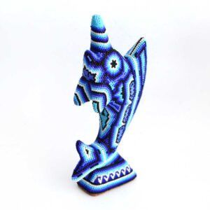 Poisson-voile avec intervention artistique Huichol