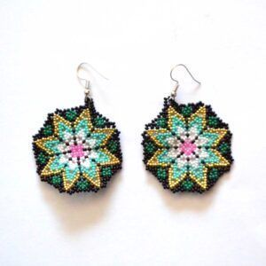 Boucles d'oreilles Huichol microchaquira